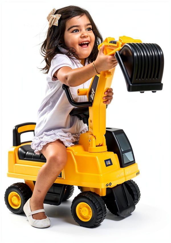 CAT Excavator Push Car Kids Ride On Toy Storage Sounds-7