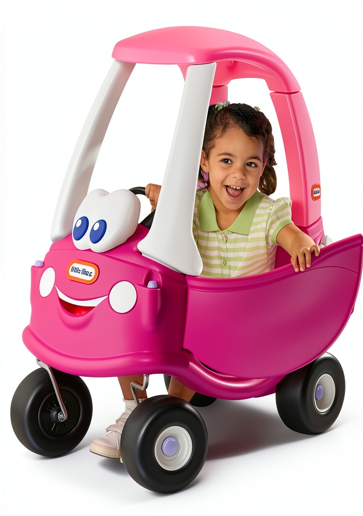 Little Tikes Cozy Coupe in use by a toddler outdoors