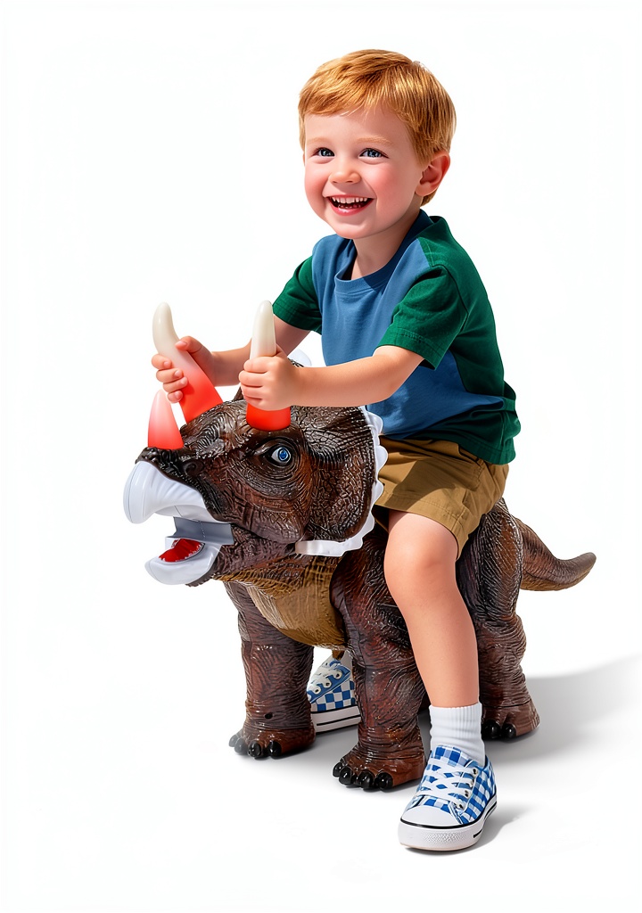 Twinkoo Dinosaur Ride-On Toy in a child's playroom