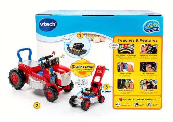 VTech 3-in-1 Toddler Lawn Mower Ride-On Tractor Toy-7