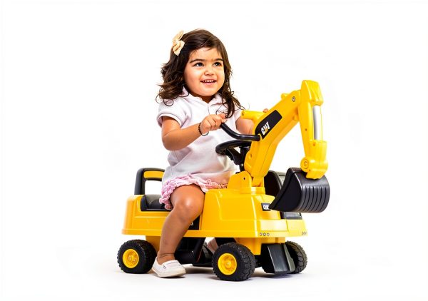 CAT Excavator Push Car Kids Ride On Toy Storage Sounds-8