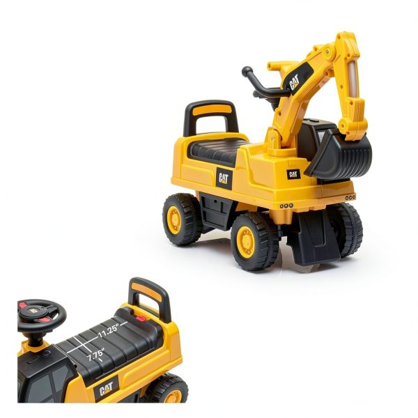 CAT Excavator Push Car Kids Ride On Toy Storage Sounds-5