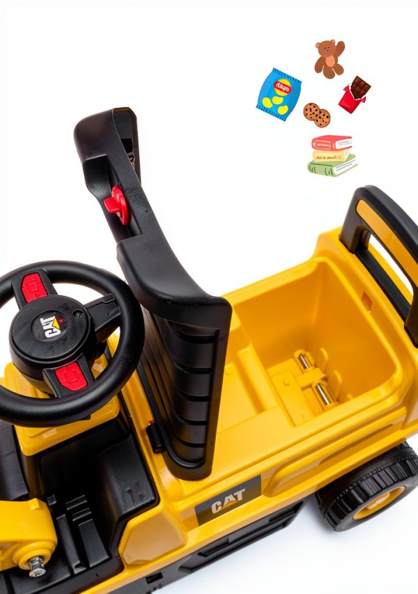 CAT Excavator Push Car Kids Ride On Toy Storage Sounds-4