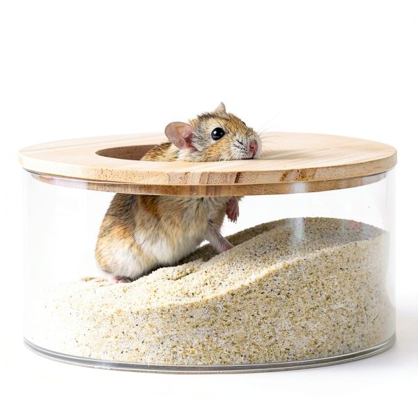 Hamster Bath Sand DR.DUDU Natural 2.8lb Beige and White Options-4