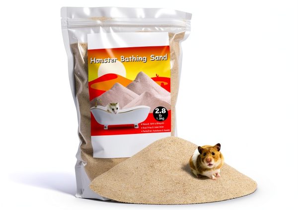 Hamster Bath Sand DR.DUDU Natural 2.8lb Beige and White Options-0