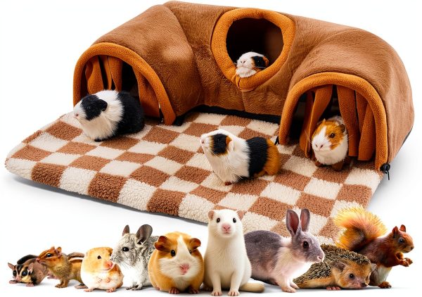 Small Animal Tunnel Bed Large Grey Plush Supportive Tube by Avont-0