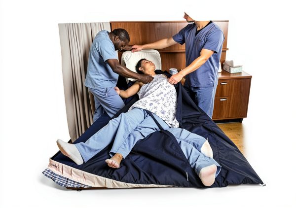 Nylon Slide Sheet Blue 78 x 59 inches WALDONgroup Bed Linen for-6