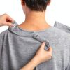 Womens Open Back Diamond Neck Top by Silverts – Heather Sky Blue-4