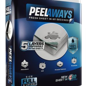Peelaways Waterproof Disposable Bed Sheets – As Seen On Shark Tank | 5-Layer Absorbent Wellness Sheets for Elderly, Homecare, Hospital Use and Travel-0