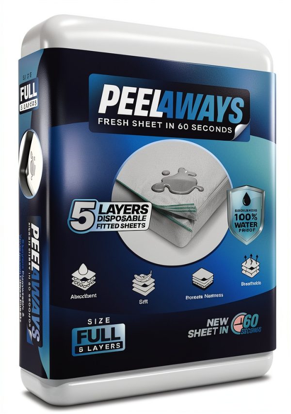 Peelaways Waterproof Disposable Bed Sheets – As Seen On Shark Tank | 5-Layer Absorbent Wellness Sheets for Elderly, Homecare, Hospital Use and Travel-0