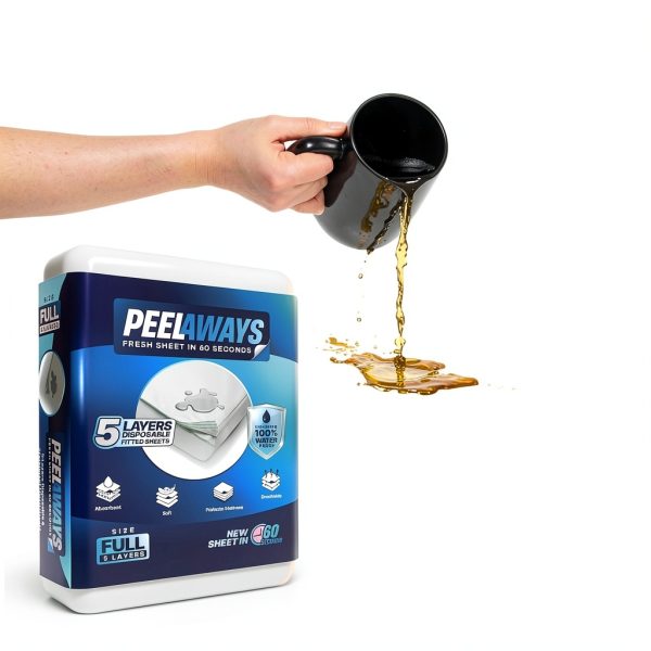 Peelaways Waterproof Disposable Bed Sheets – As Seen On Shark Tank | 5-Layer Absorbent Wellness Sheets for Elderly, Homecare, Hospital Use and Travel-1